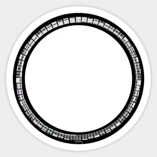 64 symbols circle (white and grey) Sticker